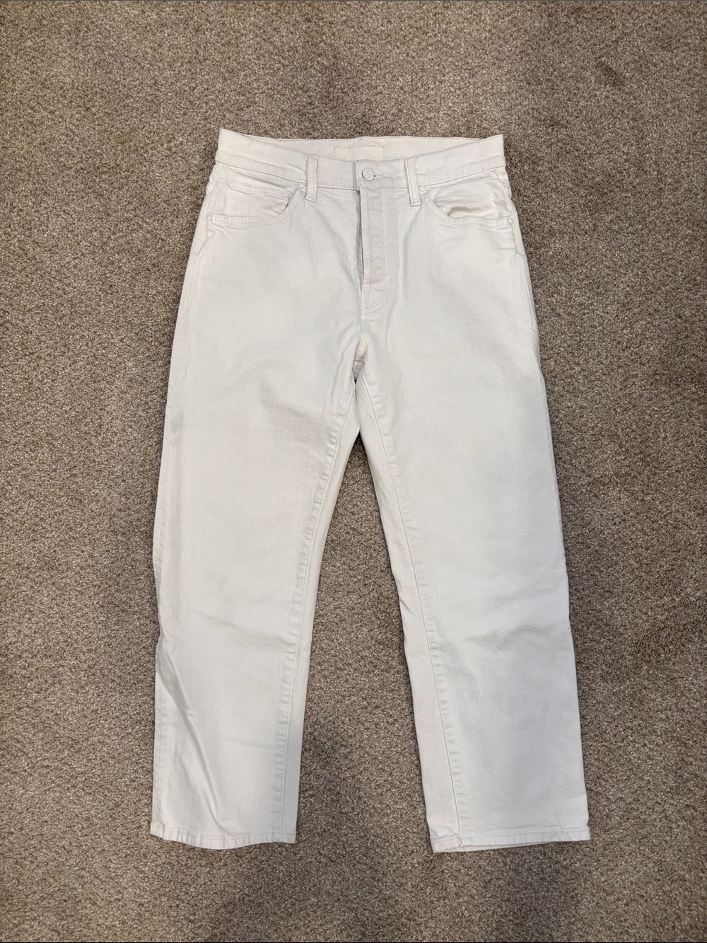 MOTHER White Straight-Leg Jeans